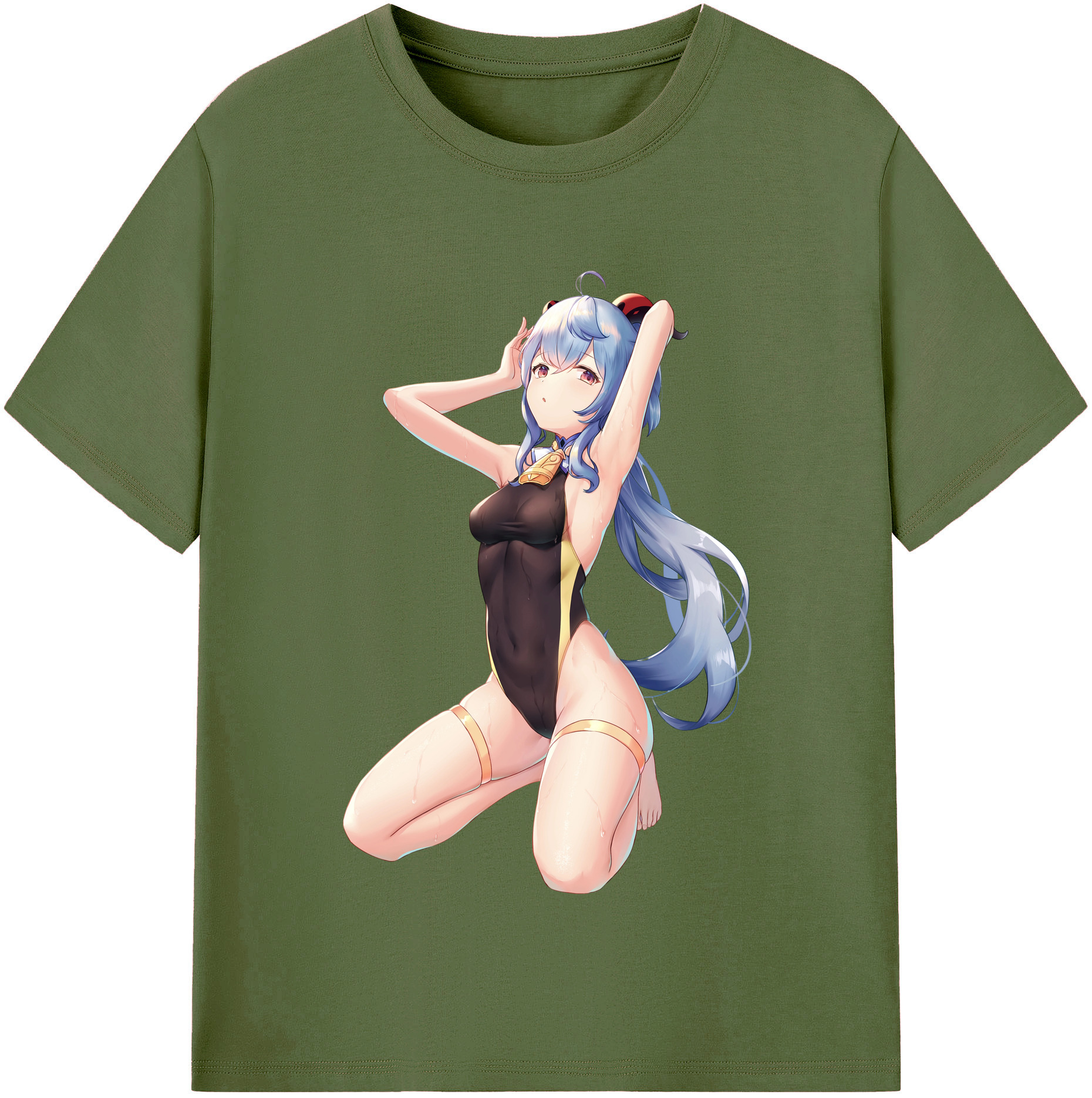 げんし神 甘雨 かんう genshin Ganyu 綿100％半袖Tシャツ（フロントプリント）